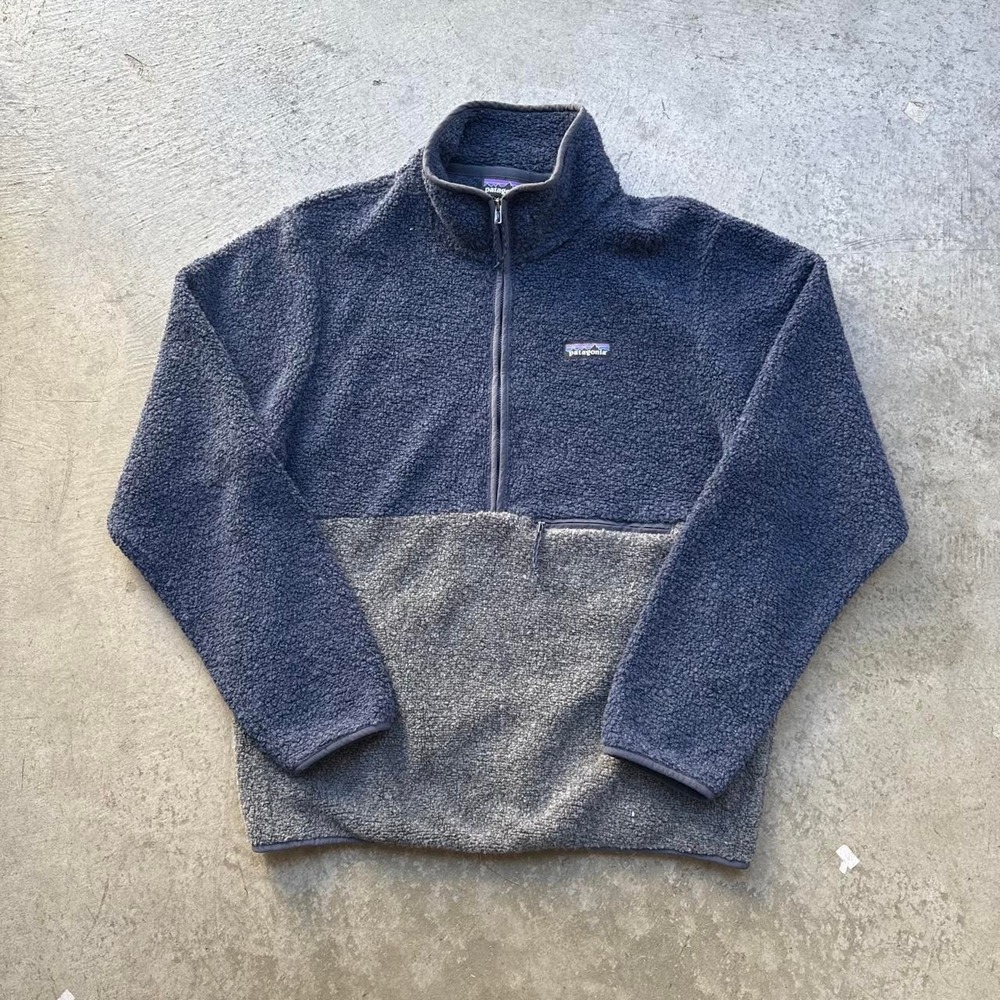 Patagonia Men's Reclaimed Fleece 1/2 Zip
Pullover Smolder Blue Grey Size M